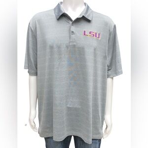 LSU Gray Performance Polo Shirt